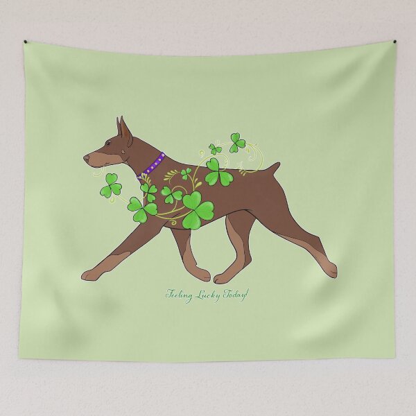 Item preview, Red Doberman Feeling Lucky Today! designed and sold by Atelier Cupcake.