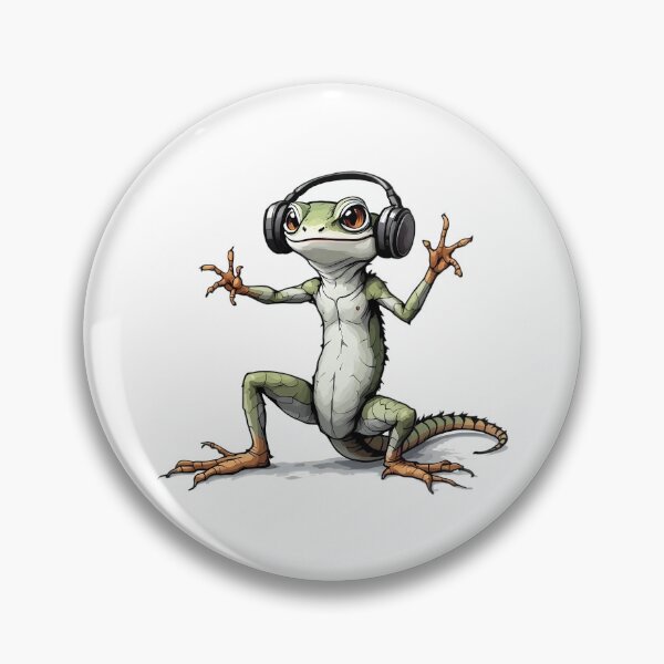 Item preview, A lizard dancing with headphones on designed and sold by DOG DESIGN.