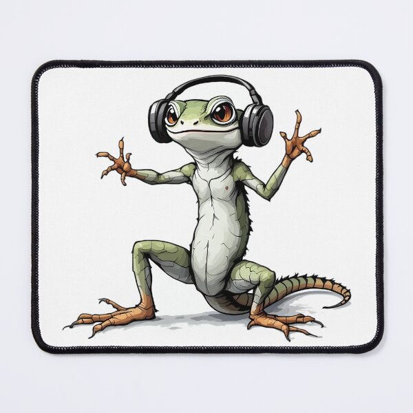 Item preview, A lizard dancing with headphones on designed and sold by DOG DESIGN.
