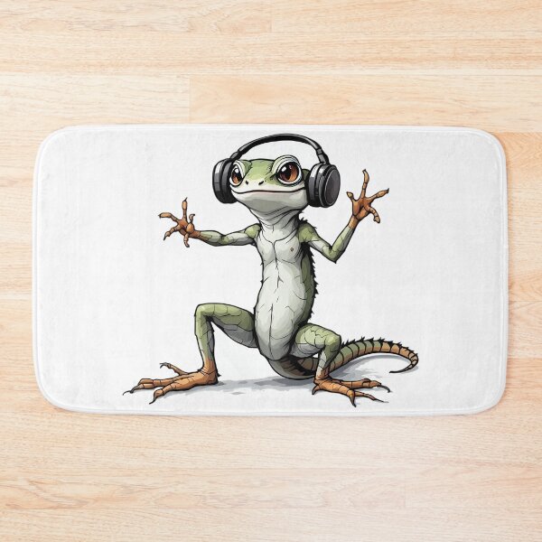 Item preview, A lizard dancing with headphones on designed and sold by DOG DESIGN.