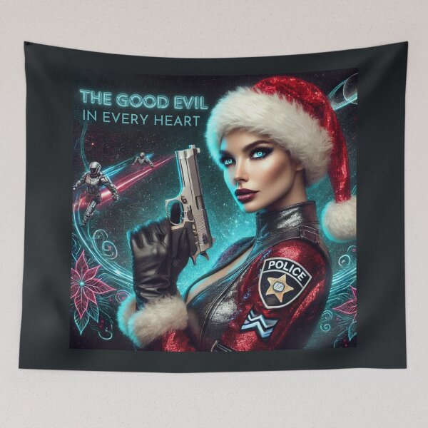 Item preview, Futuristic Police Santa Cyber Holiday designed and sold by Voodoo Store Paranormal Collections.
