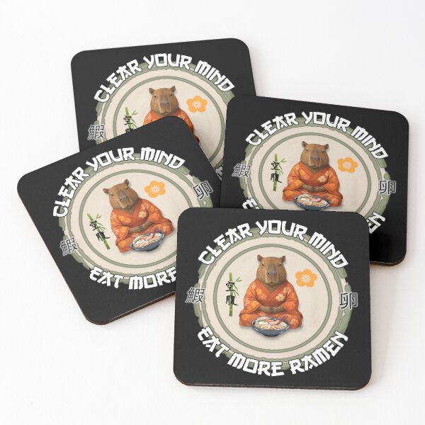 Item preview, Clear Your Mind - Eat More Ramen Capybara Zen designed and sold by EmersionPrints.