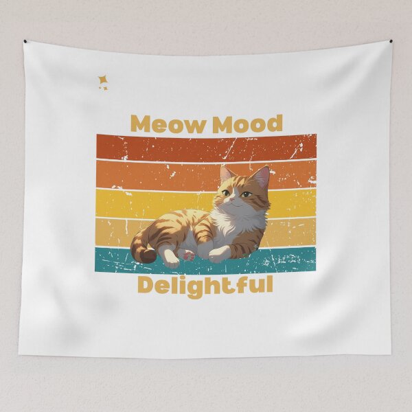 Item preview, Meow Mood Delightful | Cute Cat Vintage T-Shirt designed and sold by TheTeeSpark.