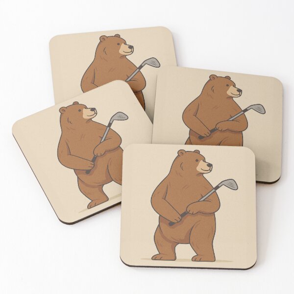 Item preview, Bear with golf club designed and sold by AnimaloDesigns.