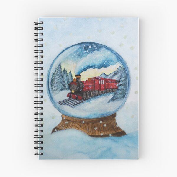 Item preview, Locomotive drives through winter landscape in a magical snow globe designed and sold by InkofNocturna.