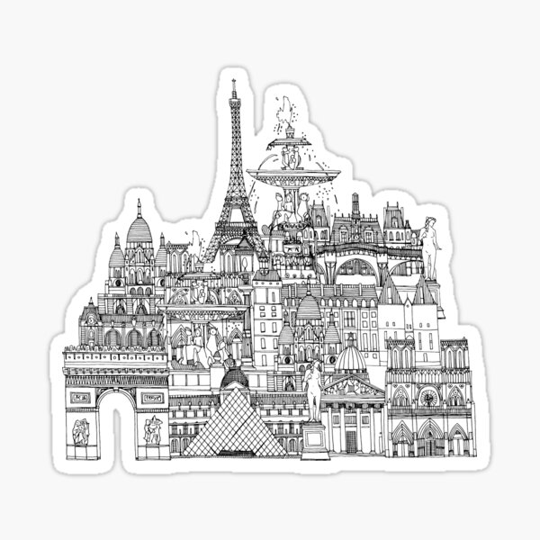 Paris toile cornflower blue Sticker