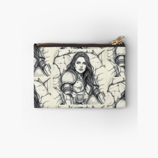 Item preview, Resting Warrior woman in armor fantasy art designed and sold by Vintage Designs +.