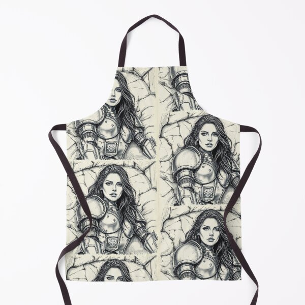 Item preview, Resting Warrior woman in armor fantasy art designed and sold by Vintage Designs +.