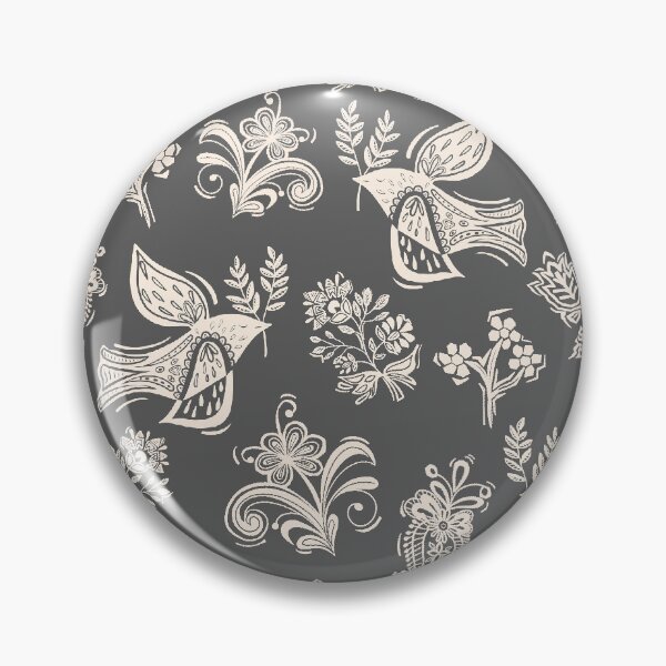 Item preview, Block print Bird & Flower designed and sold by Karierteblume.