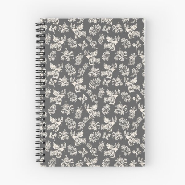 Item preview, Block print Bird & Flower designed and sold by Karierteblume.