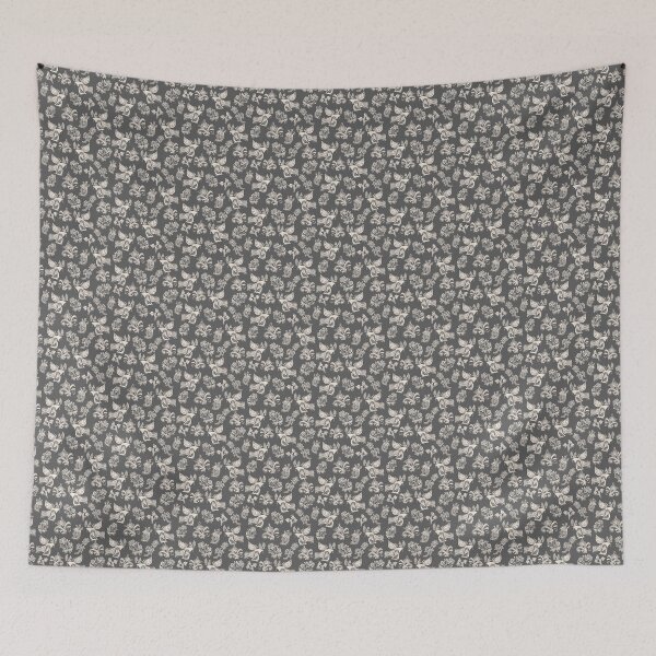 Item preview, Block print Bird & Flower designed and sold by Karierteblume.