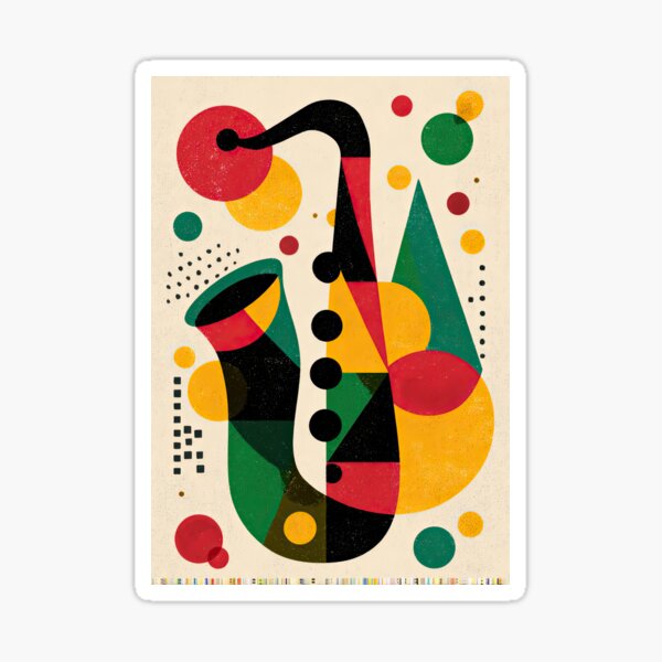 Aperçu de l'œuvre Collage d'inspiration cubiste d'un musicien de jazz créée et vendue par Piotrek0001.