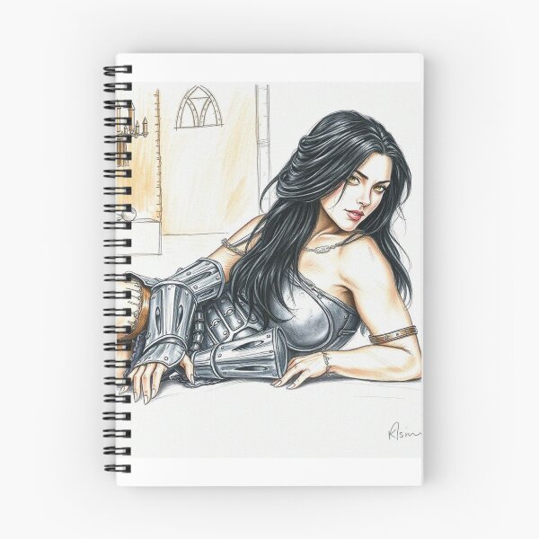 Item preview, Resting Warrior woman in armor fantasy art designed and sold by Vintage Designs +.