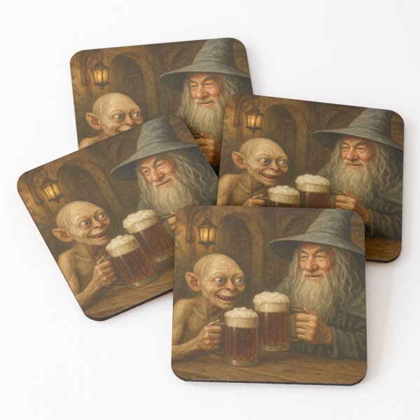 Item preview,  Gollum and Gandalf drinking beer designed and sold by AndrewWorld.