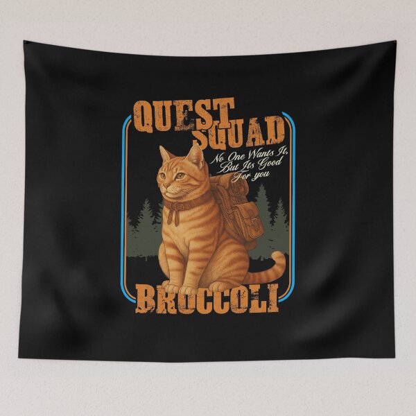 Item preview, Quest Fantasy Squad Broccoli Kitten Funny Cat designed and sold by gear-posters.