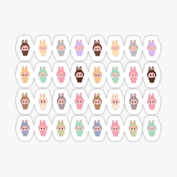 Artikel-Vorschau von Micro Mini Labubu Sticker Bundle V2, designt und verkauft von Diyanggostyle.