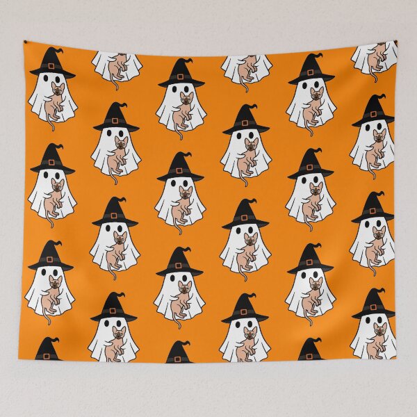 Artikelvorschau, Sphynx Katze Halloween Geist Hexenhut Mama Papa Kinder entworfen und verkauft von FurryHavenPH.