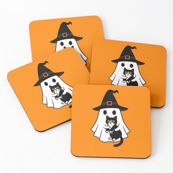 Artikelvorschau, Smoking Katze Halloween Geist Hexe Hut Mama Papa Kinder entworfen und verkauft von FurryHavenPH.