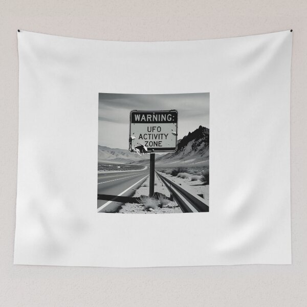 Item preview, Warning sign about UFOs – WARNING: UFO ACTIVITY ZONE designed and sold by TeeJungleStudio.