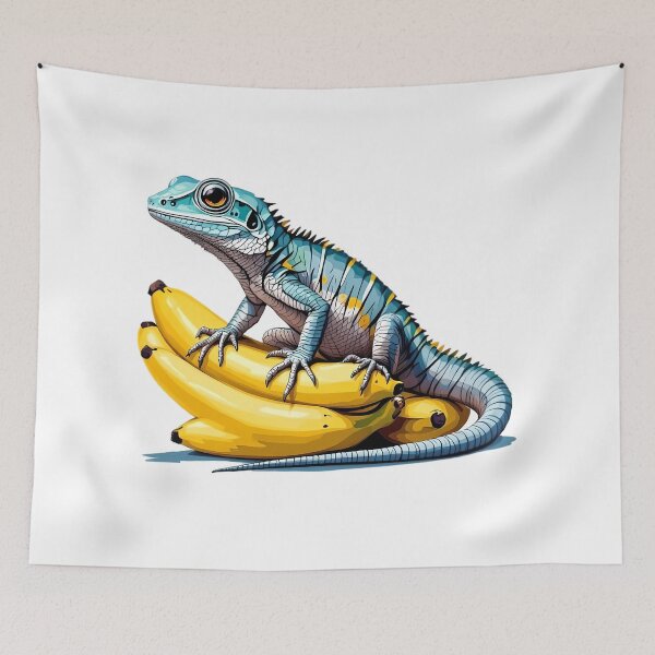 Item preview, A lizard sitting on a bunch of bananas designed and sold by DOG DESIGN.