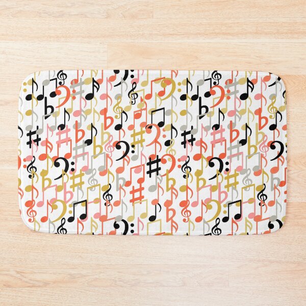 Item preview, Colorful pastel music symbols, notes on white background designed and sold by BellaRoxiell.