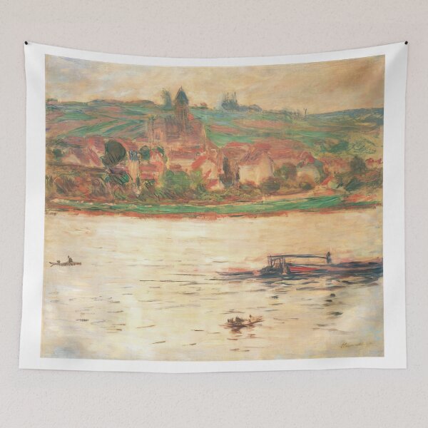Item preview, Vetheuil Barge on the Seine   1902 by Claude Monet designed and sold by GabyddAlessandr.