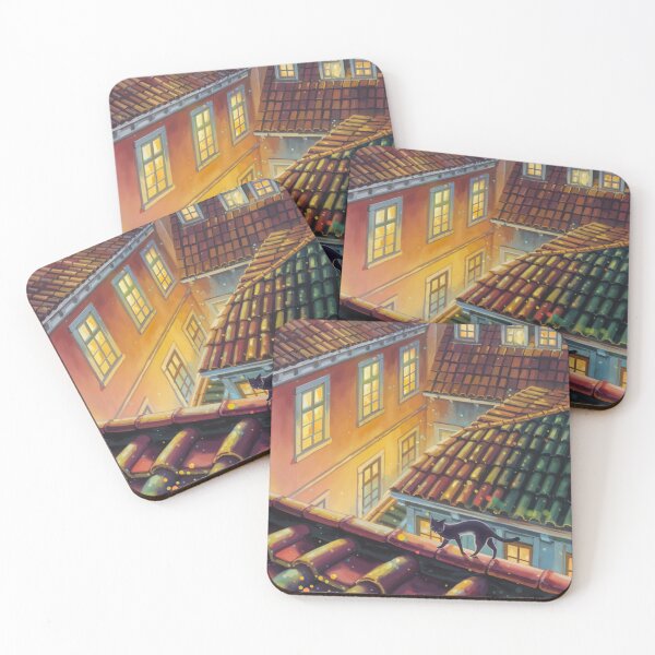Item preview, The City at Night – Moonlit Magic on the Rooftops designed and sold by WitchPrint.
