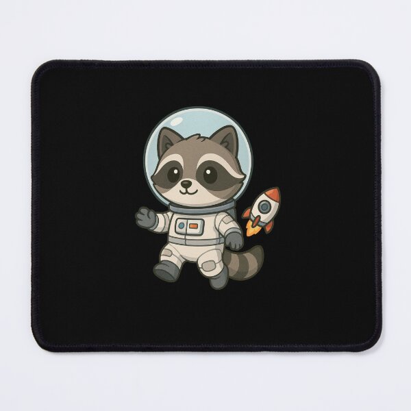 Item preview, Cute Space Raccoon Astronaut | Chibi Floating Raccoon with Rocket designed and sold by ColorSplash123.