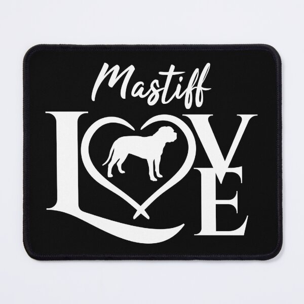 Item preview, Love Mastiff – Heart and Dog white Silhouette Design designed and sold by EmeraldeaArt.