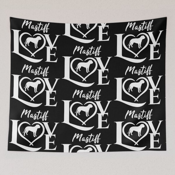 Item preview, Love Mastiff – Heart and Dog white Silhouette Design designed and sold by EmeraldeaArt.