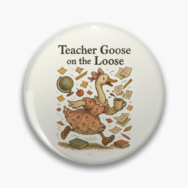 Item preview, Teacher Goose On The Loose Pretty Porch Coquette Bow Vintage designed and sold by SunfullyYours.