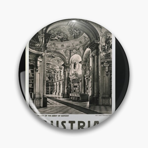 Item preview, Vintage Admont Abbey Library Poster | Baroque Architecture Art Print | Austrian Travel Promotion | Stunning Monastic Interior designed and sold by artofuniverse.