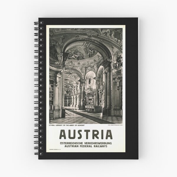 Item preview, Vintage Admont Abbey Library Poster | Baroque Architecture Art Print | Austrian Travel Promotion | Stunning Monastic Interior designed and sold by artofuniverse.