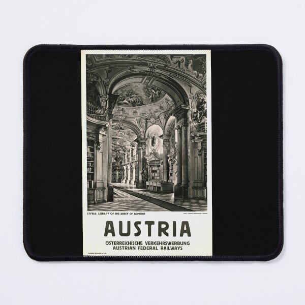 Item preview, Vintage Admont Abbey Library Poster | Baroque Architecture Art Print | Austrian Travel Promotion | Stunning Monastic Interior designed and sold by artofuniverse.