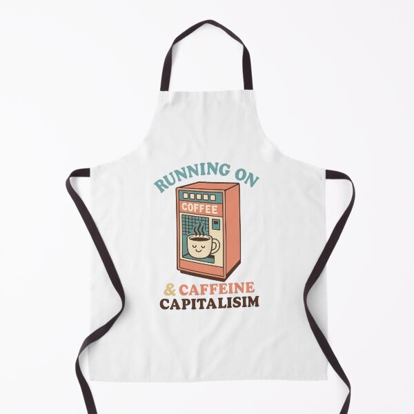 Item preview, Running on Caffeine & Capitalism – Retro Coffee Machine Shirt Design designed and sold by Art-Tacos.