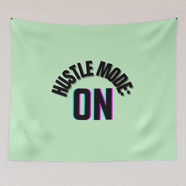 Item preview, Hustle Mode: ON – Gym Motivation Typography Design designed and sold by thoratsdesign.