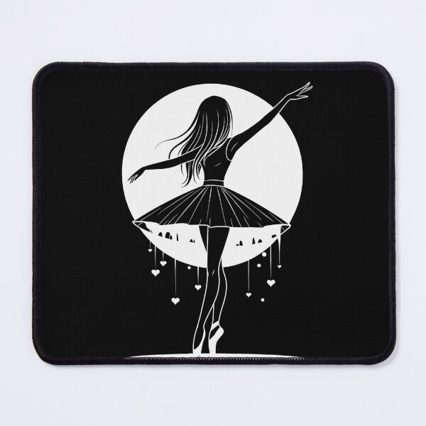Item preview, Copy of Ballerina Silhouette - Minimalist Art with Dripping Hearts designed and sold by QuirkySpark.