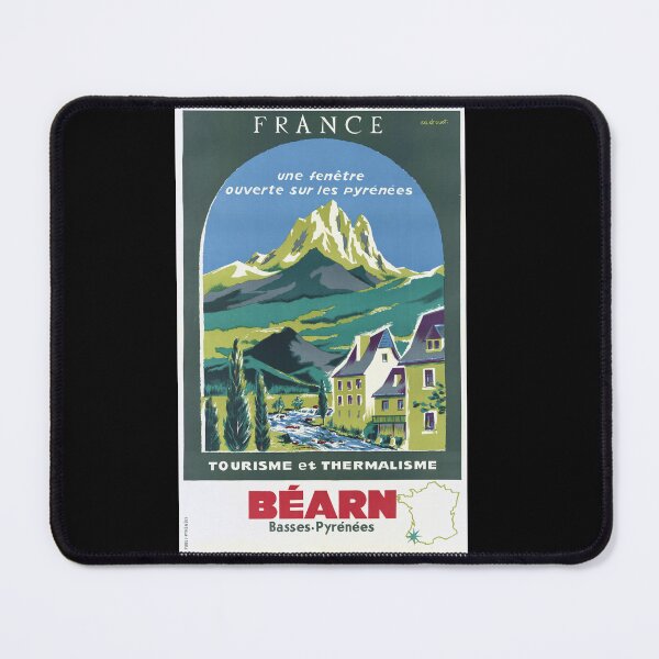 Item preview, Vintage Travel Poster | Béarn Basses-Pyrénées France | Mid-20th Century Art | Pyrenees Mountains | Tourism and Thermalism designed and sold by artofuniverse.