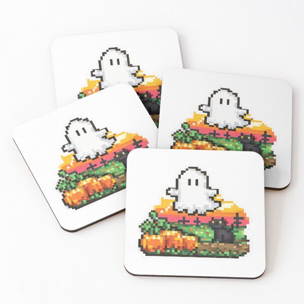 Item preview, Pixel Art Halloween Graveyard / 8-Bit Spooky Cemetery Scene designed and sold by BBackdesign.