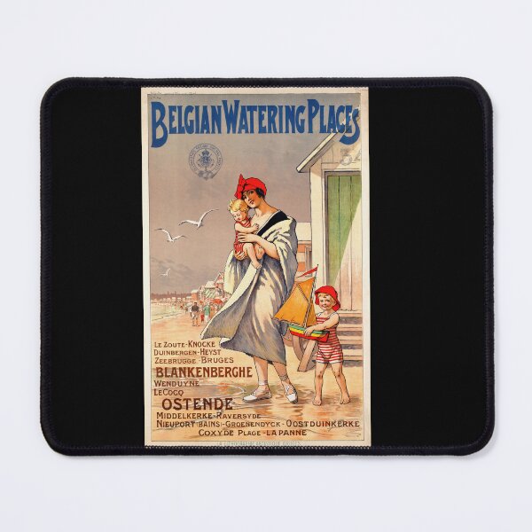 Item preview, Vintage Belgian Coastal Travel Art Nouveau Poster | Early 20th Century Seaside Resorts | Belgian State Railway Promotion designed and sold by artofuniverse.