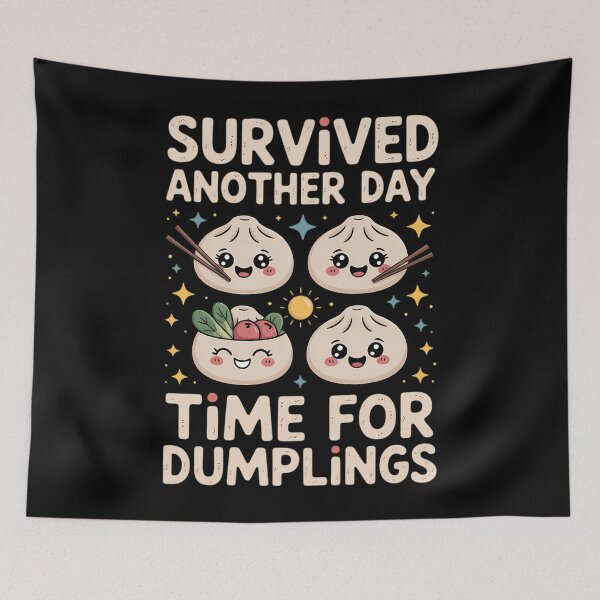 Item preview, Survived Day Time Dumplings Cute Smiling Food designed and sold by CookWorldLaughs.