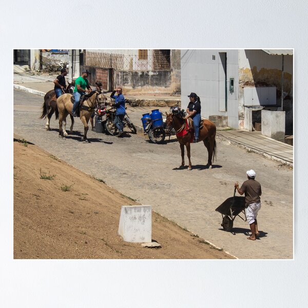 Item preview, people on horseback on a street designed and sold by felipequeiroz.