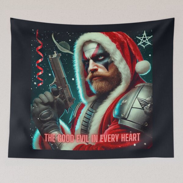 Item preview, Cyberpunk Santa Warrior Dark Festive designed and sold by Voodoo Store Paranormal Collections.