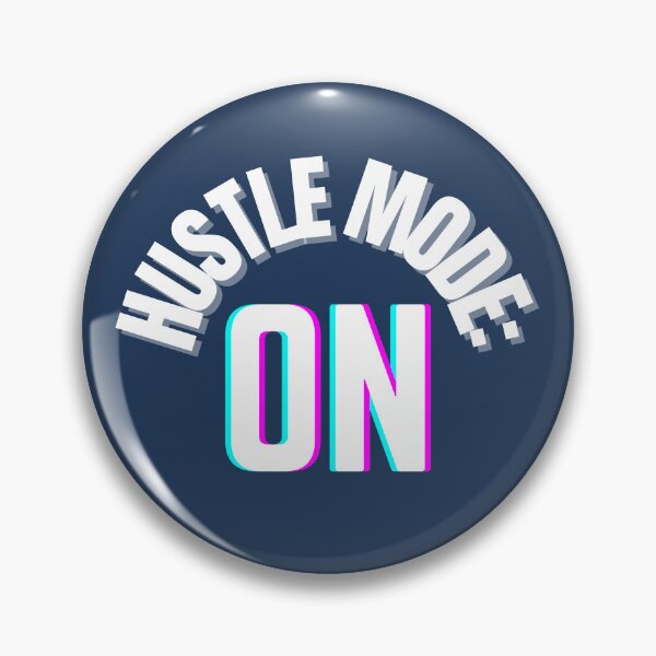 Item preview, Hustle Mode: ON – White Motivational Typography on Dark Blue designed and sold by thoratsdesign.