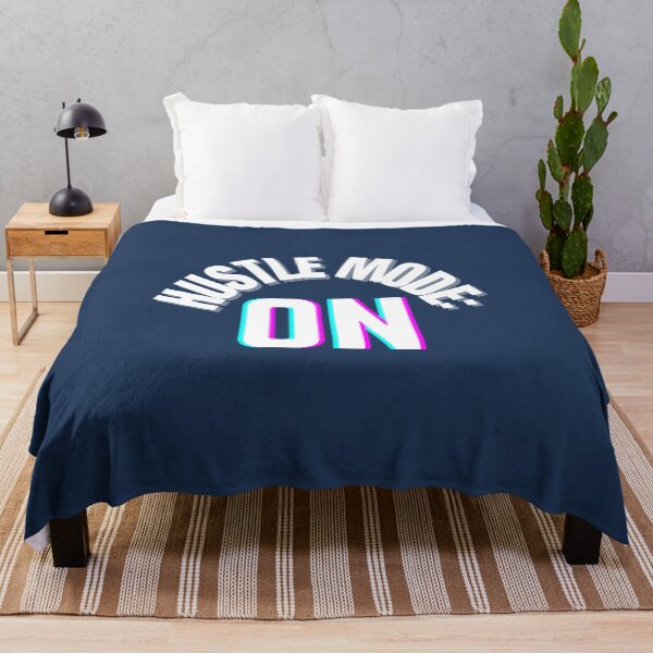 Item preview, Hustle Mode: ON – White Motivational Typography on Dark Blue designed and sold by thoratsdesign.