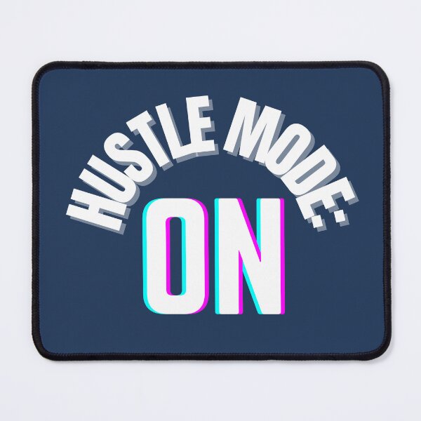 Item preview, Hustle Mode: ON – White Motivational Typography on Dark Blue designed and sold by thoratsdesign.