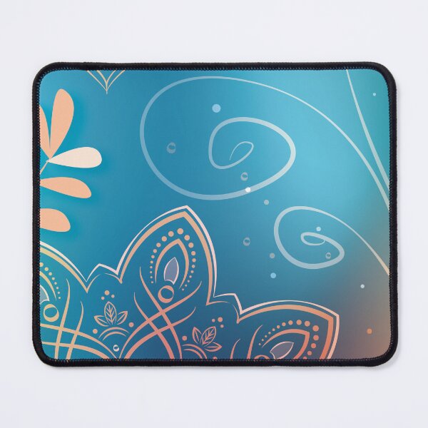 Item preview, Floral mandalas on a blue and copper background designed and sold by Ewandelvirh.
