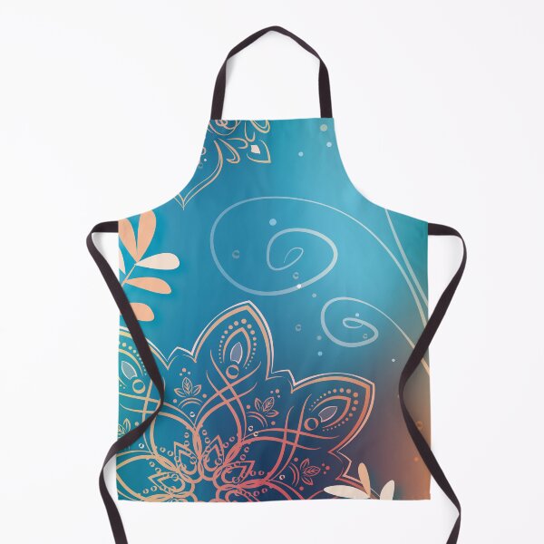 Item preview, Floral mandalas on a blue and copper background designed and sold by Ewandelvirh.