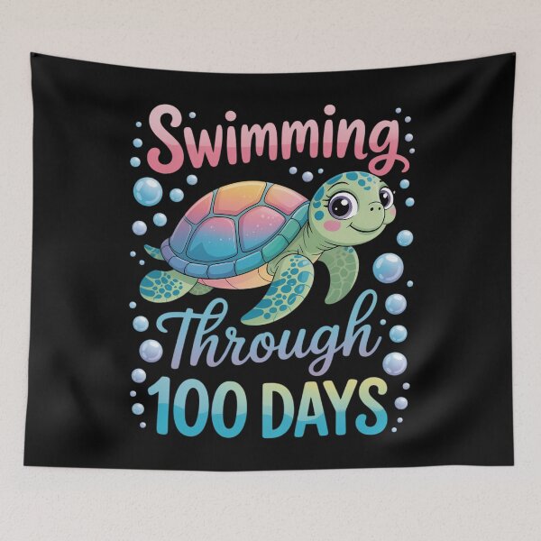 Item preview, Swimming Through 100 Days Cute Turtle 100th Day Of School designed and sold by CookWorldLaughs.