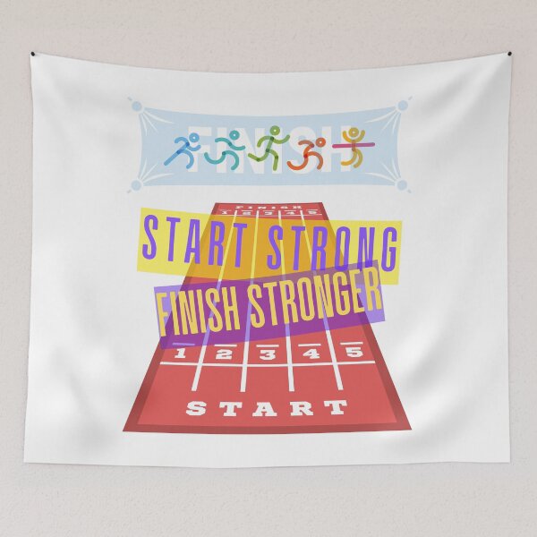 Item preview, Start Strong Finish Stronger Running Design – Motivational Track designed and sold by E20STUDIO.